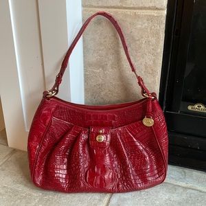Gorgeous Red Crocodile Leather Brahmin shoulder bag tote
